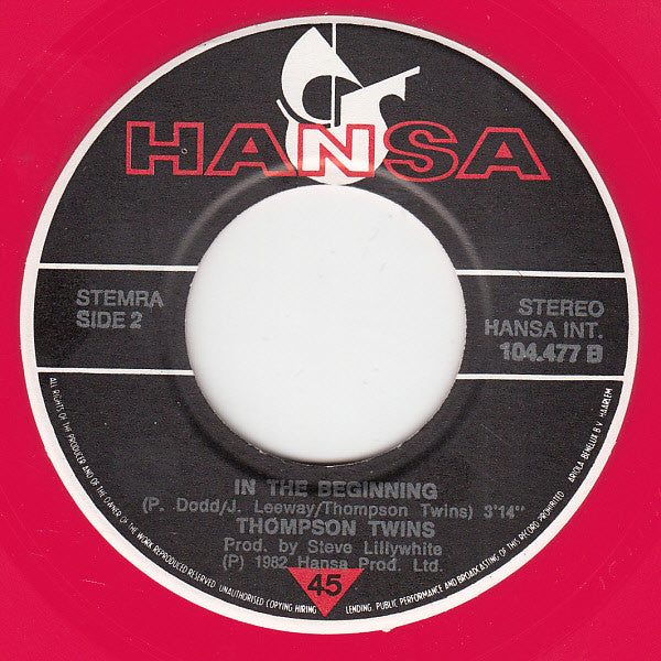 Thompson Twins : In The Name Of Love (Edit Remix) (7", Single, Pin)