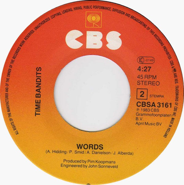 Time Bandits : Listen To The Man With The Golden Voice (7", Single)