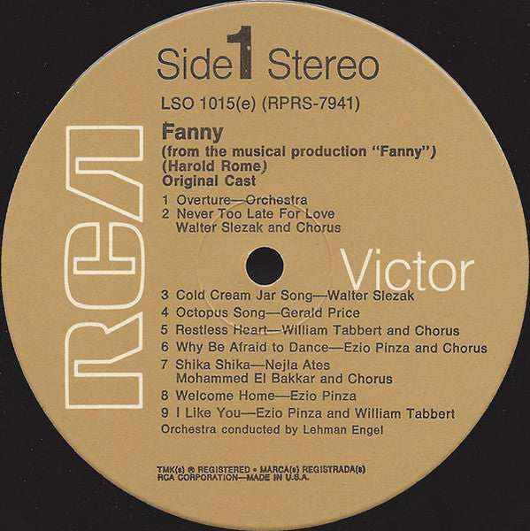 Ezio Pinza, Walter Slezak : Fanny (Original Cast Recording) (LP, Album, RE)