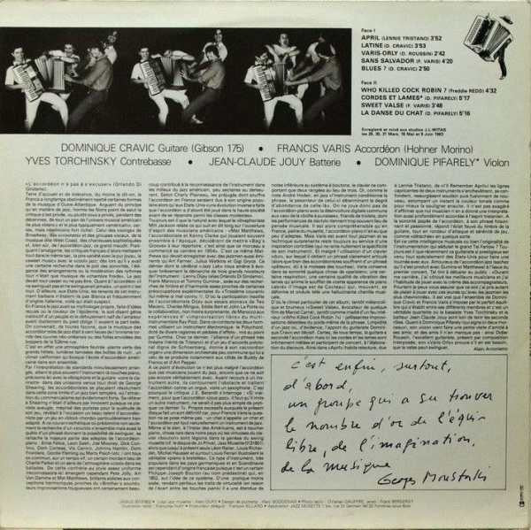 Francis Varis / Dominique Cravic : Cordes Et Lames (LP, Album)