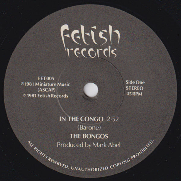 The Bongos : In The Congo (7")