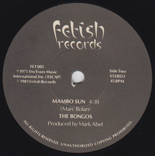 The Bongos : In The Congo (7")