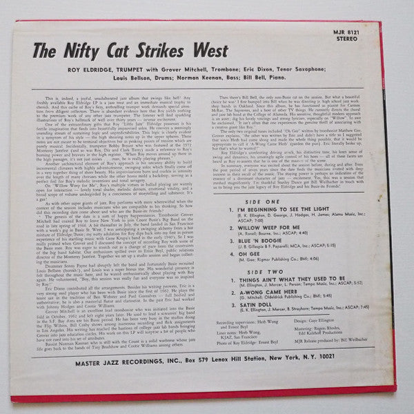 Roy Eldridge Sextet : The Nifty Cat Strikes West (LP, Album)