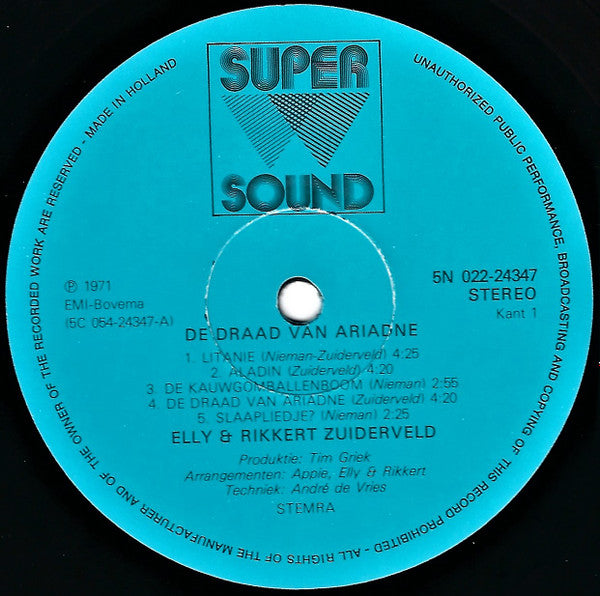 Elly & Rikkert : De Draad Van Ariadne (LP, Album, RE)