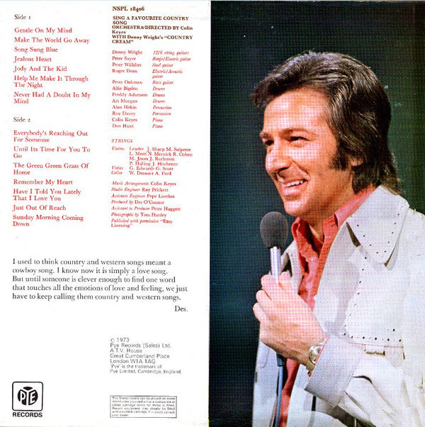 Des O'Connor : Sing A Favourite Country Song (LP)