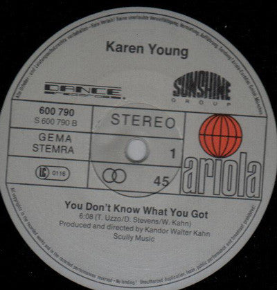 Karen Young : You Don't Know What You Got (12")