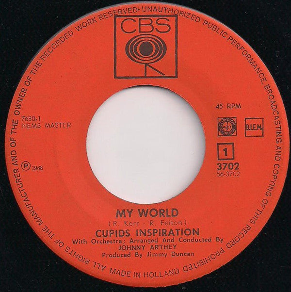 Cupid's Inspiration : My World (7", Single)