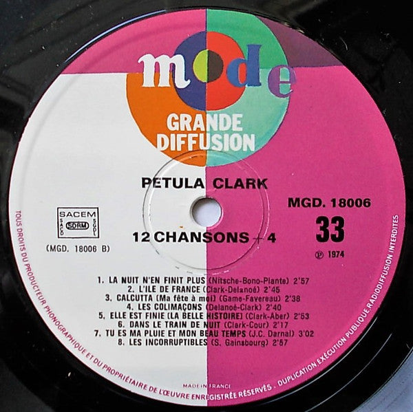 Petula Clark : Petula Clark - 12 Chansons + 4 (LP, Comp)