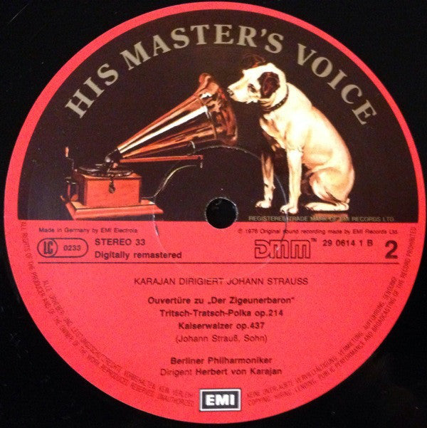 Johann Strauss* - Karajan*, Berliner Philharmoniker : Karajan Dirigiert Johann Strauss - An Der Schönen Blauen Donau / Kaiserwalzer / Tritsch - Tratsch - Polka / Etc. (LP, RM)