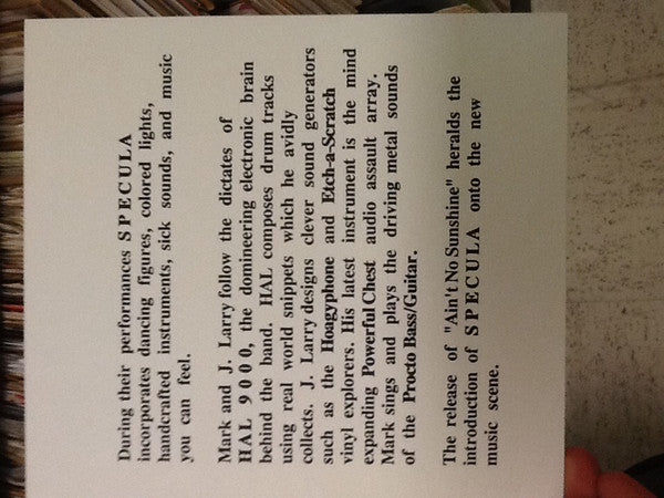 Specula : Ain't No Sunshine (7")