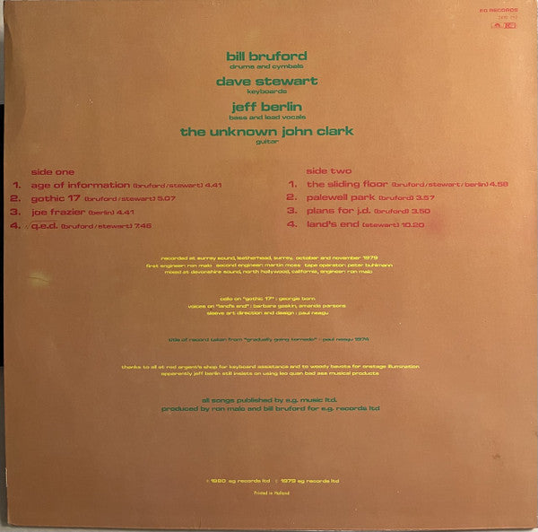 Bruford : Gradually Going Tornado (LP, Album)