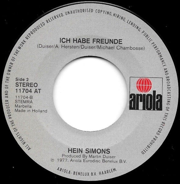 Hein Simons* : Und Das Alles Nur, Weil Wir Uns Lieben (7", Single)
