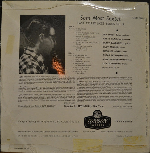 Sam Most Sextet : I'm Nuts About The Most....Sam That Is! (LP)