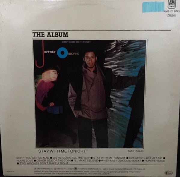 Jeffrey Osborne : Stay With Me Tonight (Extended Remix & Dub Version) (12", Maxi)