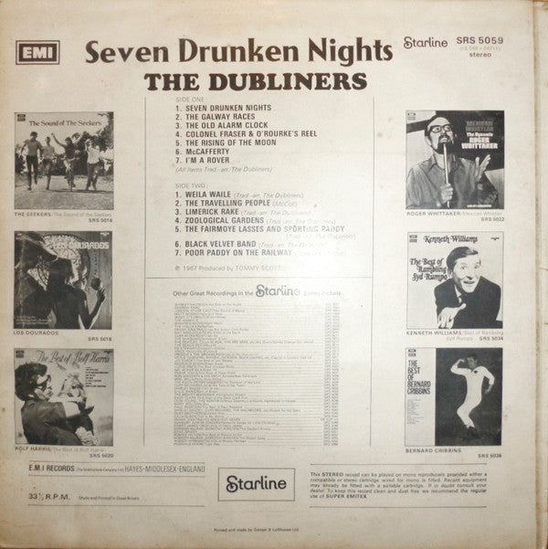 The Dubliners : Seven Drunken Nights (LP, Album, RE)