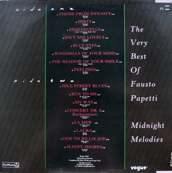 Fausto Papetti : Midnight Melodies (LP, Comp)