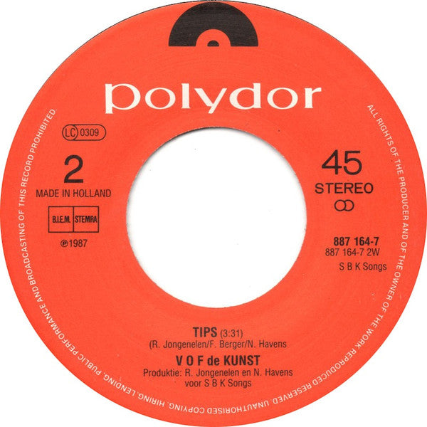 VOF De Kunst : Waar Heb Ik  Jou Meer Gezien (7", Single)