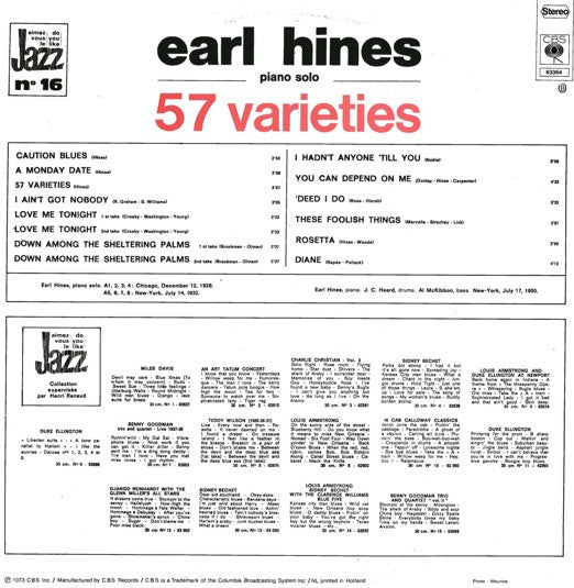 Earl Hines : 57 Varieties (LP, Comp, RE)