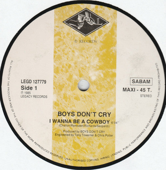 Boys Don't Cry : I Wanna Be A Cowboy (12", Maxi)