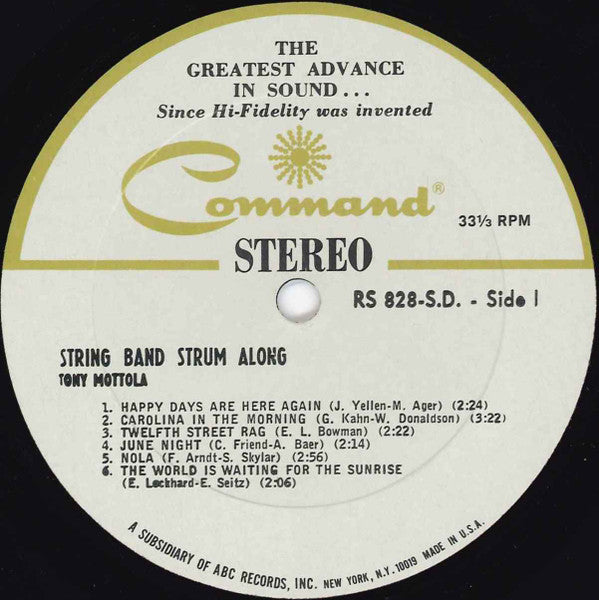 Tony Mottola : String Band Strum-Along (LP, Album, Gat)