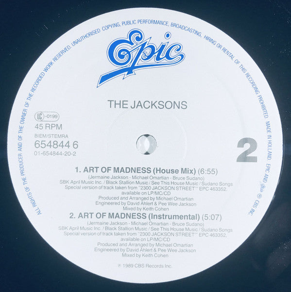The Jacksons : Art Of Madness (12", Maxi)