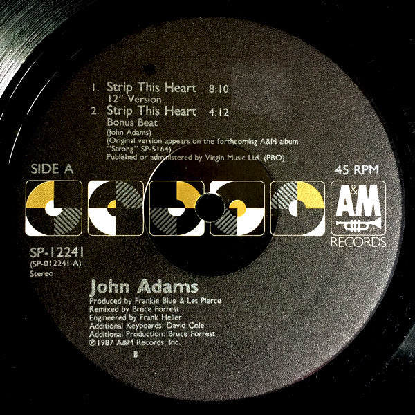 John Adams (3) : Strip This Heart (12")