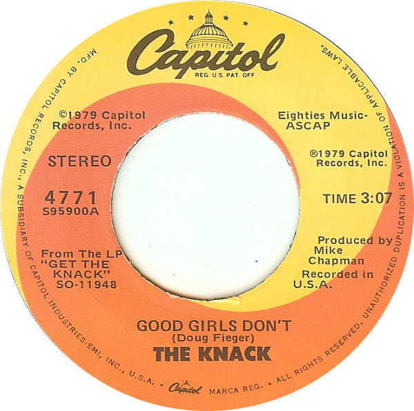 The Knack (3) : Good Girls Don't (7", Win)