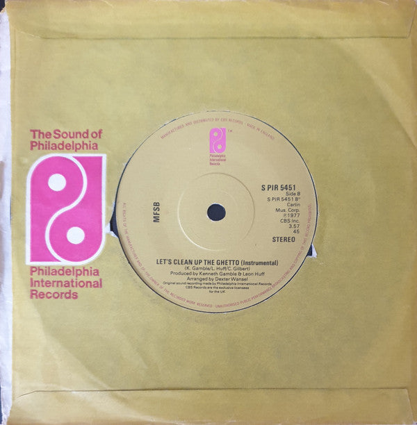 Philadelphia International All Stars : Let's Clean Up The Ghetto (7", Single)