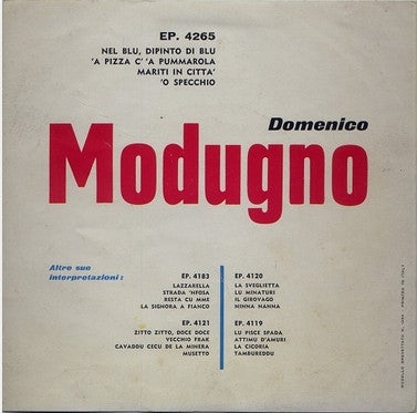Domenico Modugno : La Strada Dei Successi (7", EP, Blu)