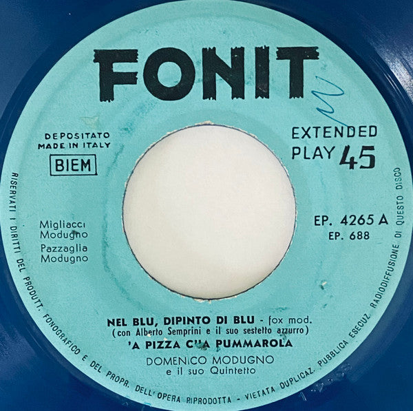 Domenico Modugno : La Strada Dei Successi (7", EP, Blu)