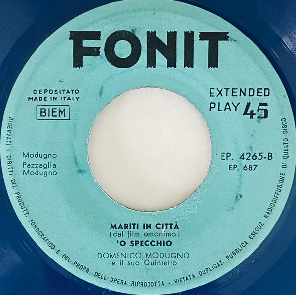 Domenico Modugno : La Strada Dei Successi (7", EP, Blu)