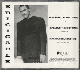 Eric Gable : Remember The First Time (CD, Single, Promo)