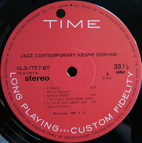 Kenny Dorham : Jazz Contemporary (LP, Album, RE)
