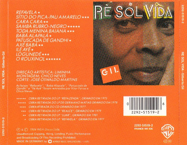 Gilberto Gil : Re Sol Vida (Sol) (CD, Comp)