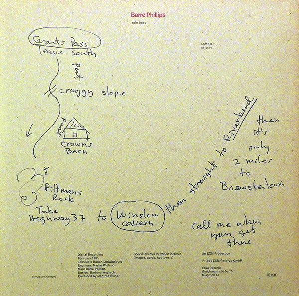 Barre Phillips : Call Me When You Get There (LP, Album)