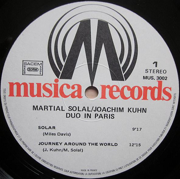 Martial Solal, Joachim Kühn : Duo In Paris (LP, Album)