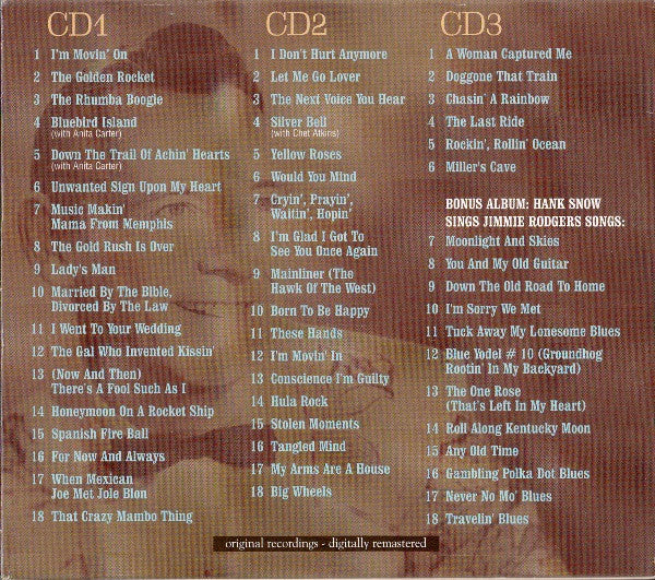 Hank Snow : 42 Greatest Hits Plus Bonus Album (3xCD, Comp)