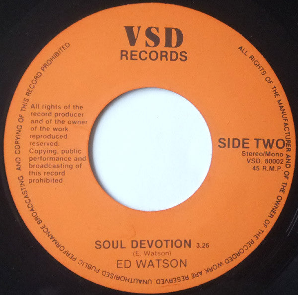 Ed Watson : Hot Soca (7", Single)