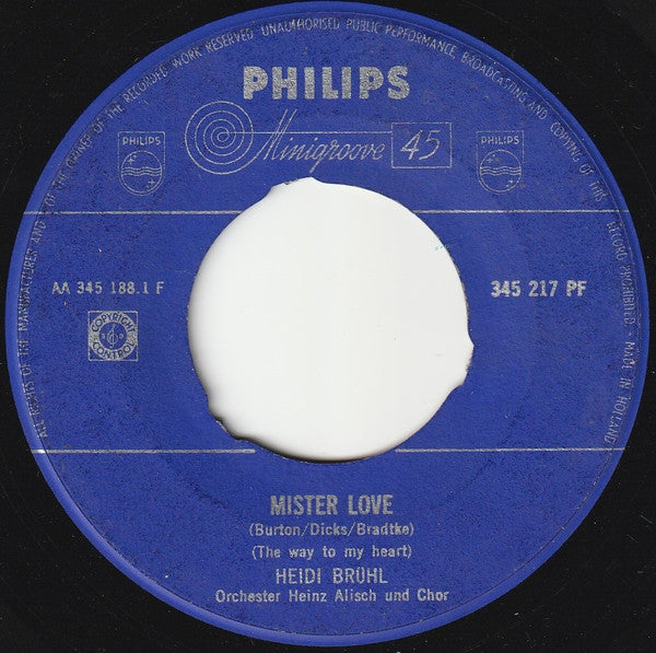 Heidi Brühl : Wir Wollen Niemals Auseinandergehn  (7", Single)