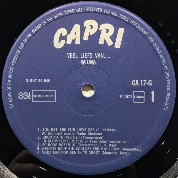 Wilma : Veel Liefs Van .... Wilma (LP, Comp)