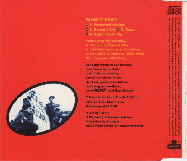 East 17 : Slow It Down (CD, Single)