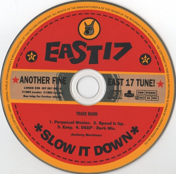 East 17 : Slow It Down (CD, Single)