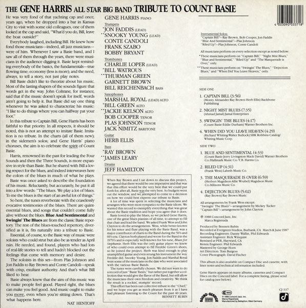 The Gene Harris All Star Big Band : Tribute To Count Basie (LP)