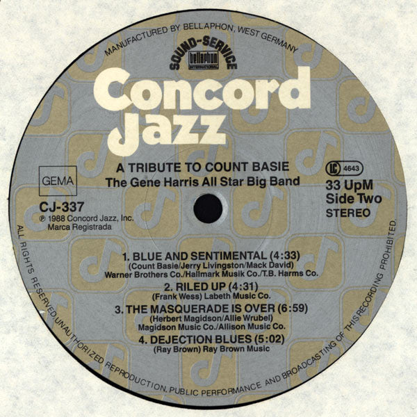 The Gene Harris All Star Big Band : Tribute To Count Basie (LP)