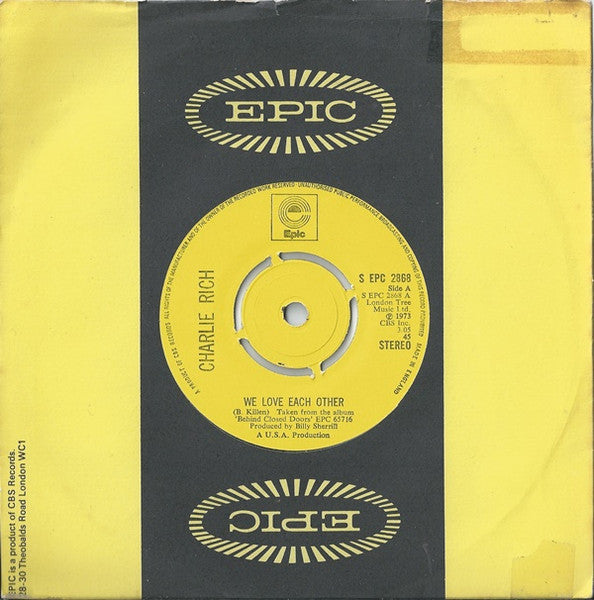 Charlie Rich : We Love Each Other (7", Single, Kno)
