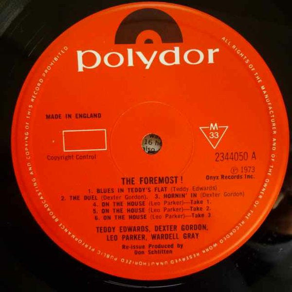 Teddy Edwards, Dexter Gordon, Leo Parker, Wardell Gray : The Foremost! (LP, Comp)