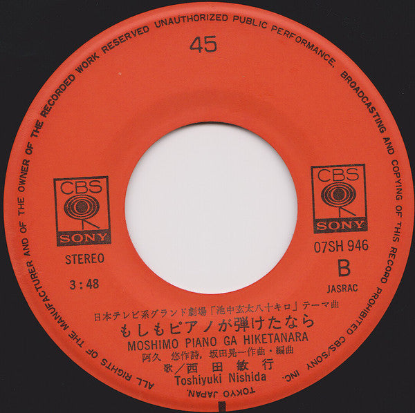 西田敏行 : もしもピアノが弾けたなら / いい夢見ろよ (7", Single)