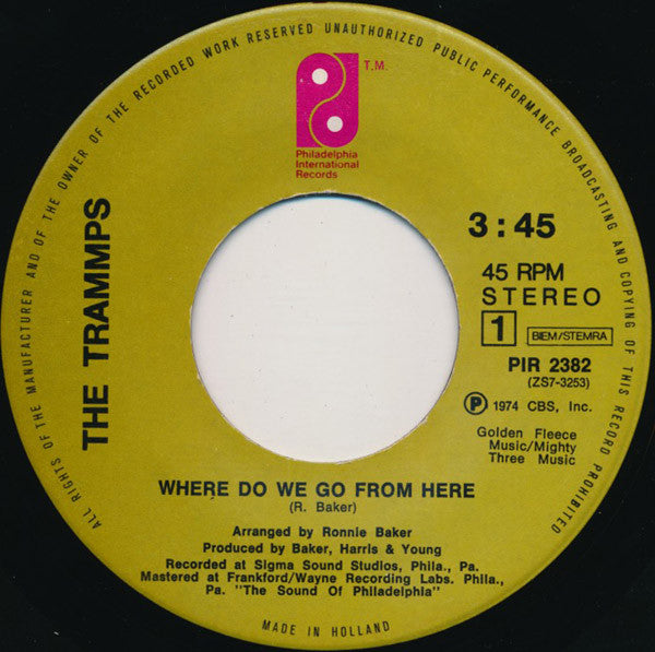 The Trammps : Where Do We Go From Here (7")