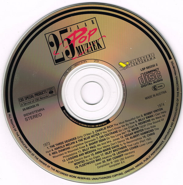 Various : 25 Jaar Popmuziek - 1973/1974 (CD, Comp, +Bo)