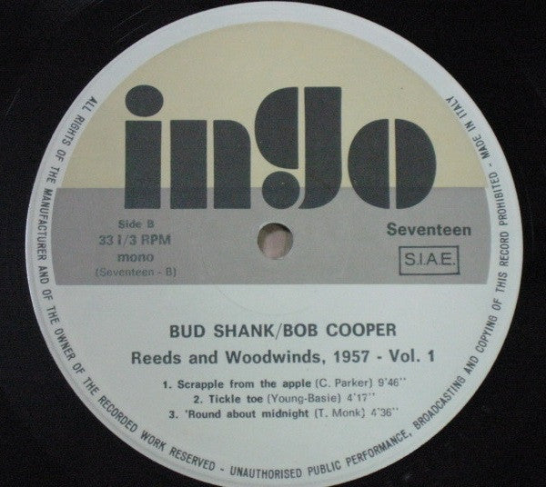 Bud Shank / Bob Cooper : Reeds And Woodwinds, 1957 Vol. 1 (LP, Unofficial)